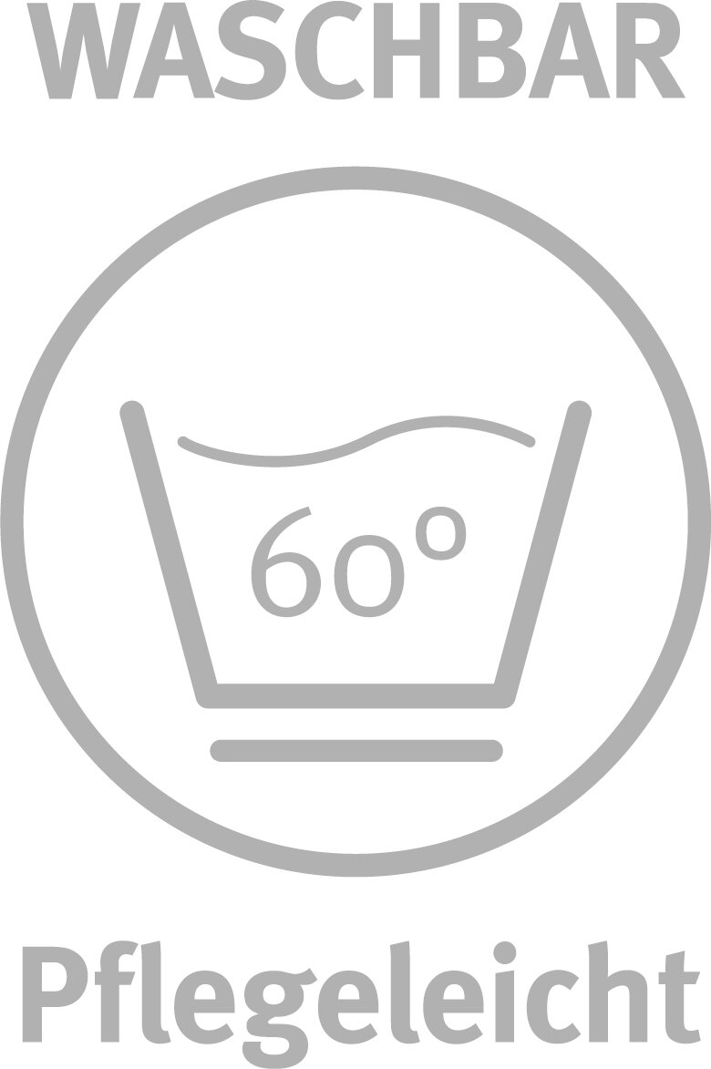 Symbool voor wasbaar op 60 graden, onderhoudsvriendelijk, vooraanzicht