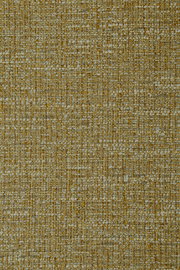 Nahaufnahme eines strukturierten, gewebten Stoffes in Gelb- und Grautönen, von oben betrachtet.