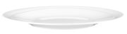 Weißer Frühstücksteller aus Porzellan, seitliche Perspektive