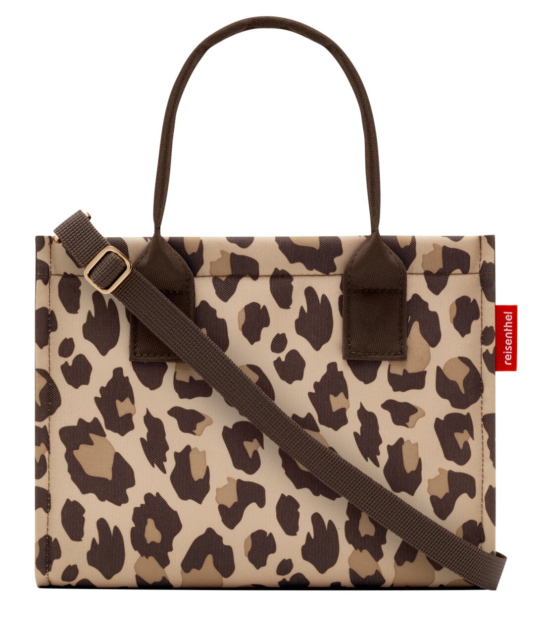 Leopardenmuster Shopper Tasche mit Tragegriffen und Schulterriemen, Vorderansicht