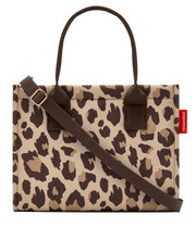 Leopardenmuster Shopper Tasche mit Tragegriffen und Schulterriemen, Vorderansicht