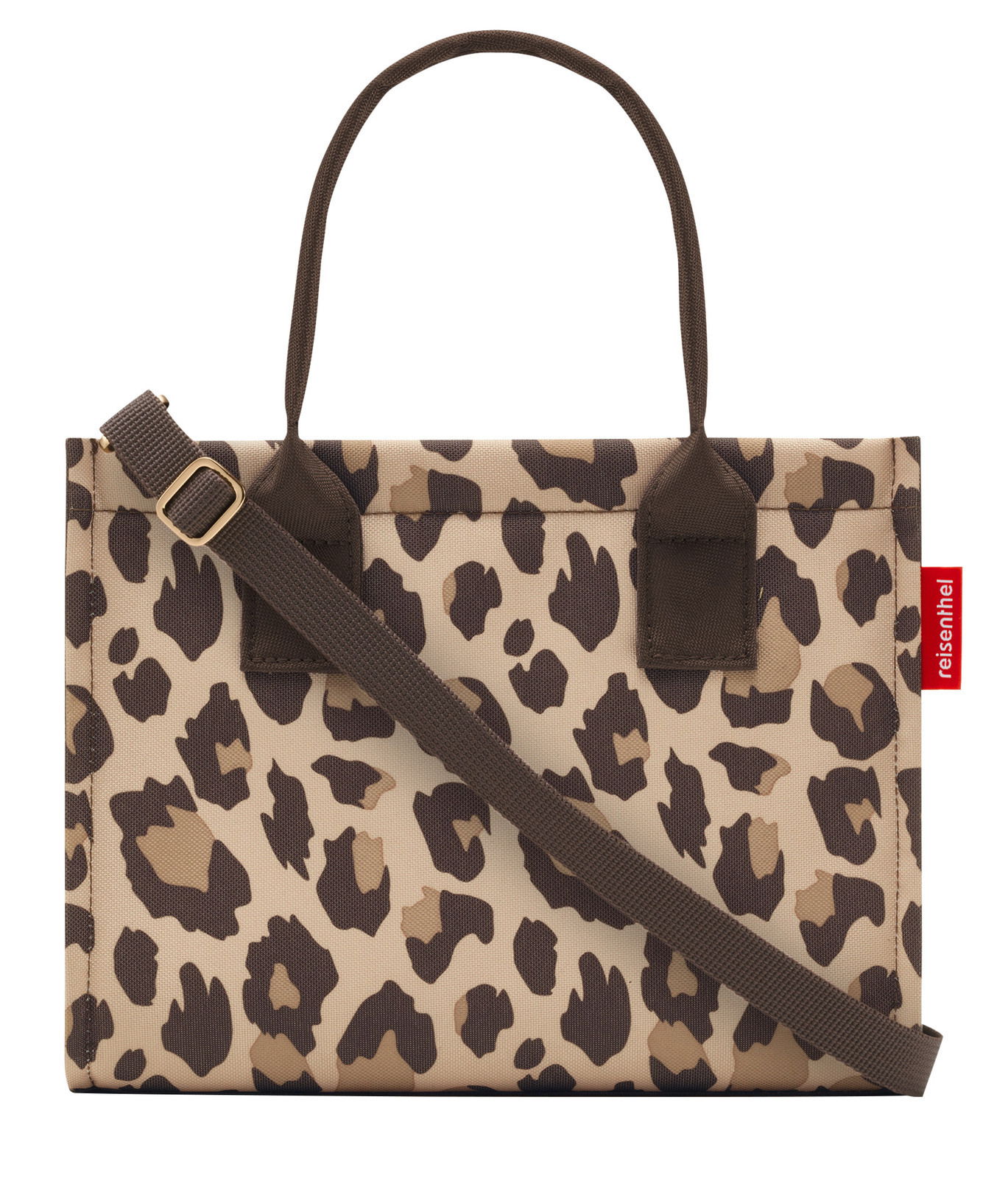 Leopardenmuster Shopper Tasche mit Tragegriffen und Schulterriemen, Vorderansicht