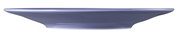 Seitliche Ansicht einer großen, flachen Kombi-Untertasse in Blau, 16,5 cm Durchmesser.