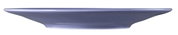 Zijaanzicht van een grote, platte schotel in blauw, met een diameter van 16,5 cm.