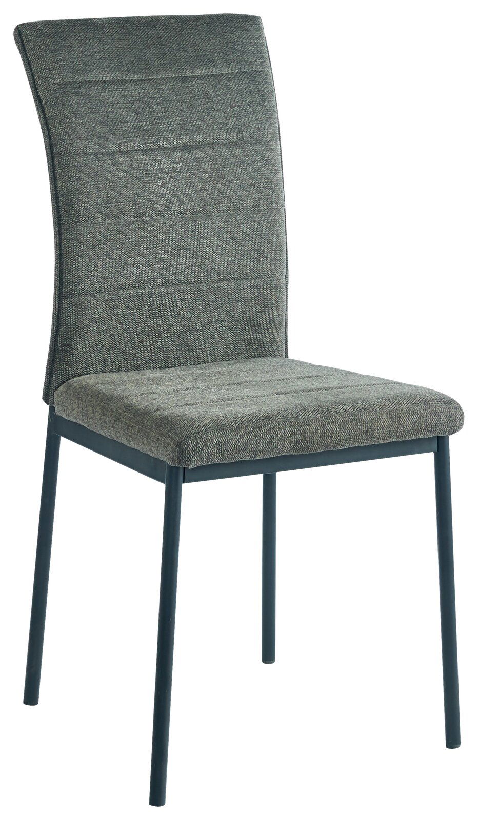 Z2 Stuhl JORDAN Moderner grauer Stuhl mit gepolsterter Sitzfläche und Rückenlehne, seitliche Perspektive