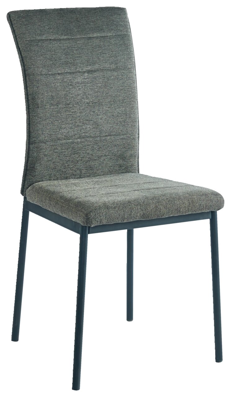 Z2 Stuhl JORDAN Moderner grauer Stuhl mit gepolsterter Sitzfläche und Rückenlehne, seitliche Perspektive