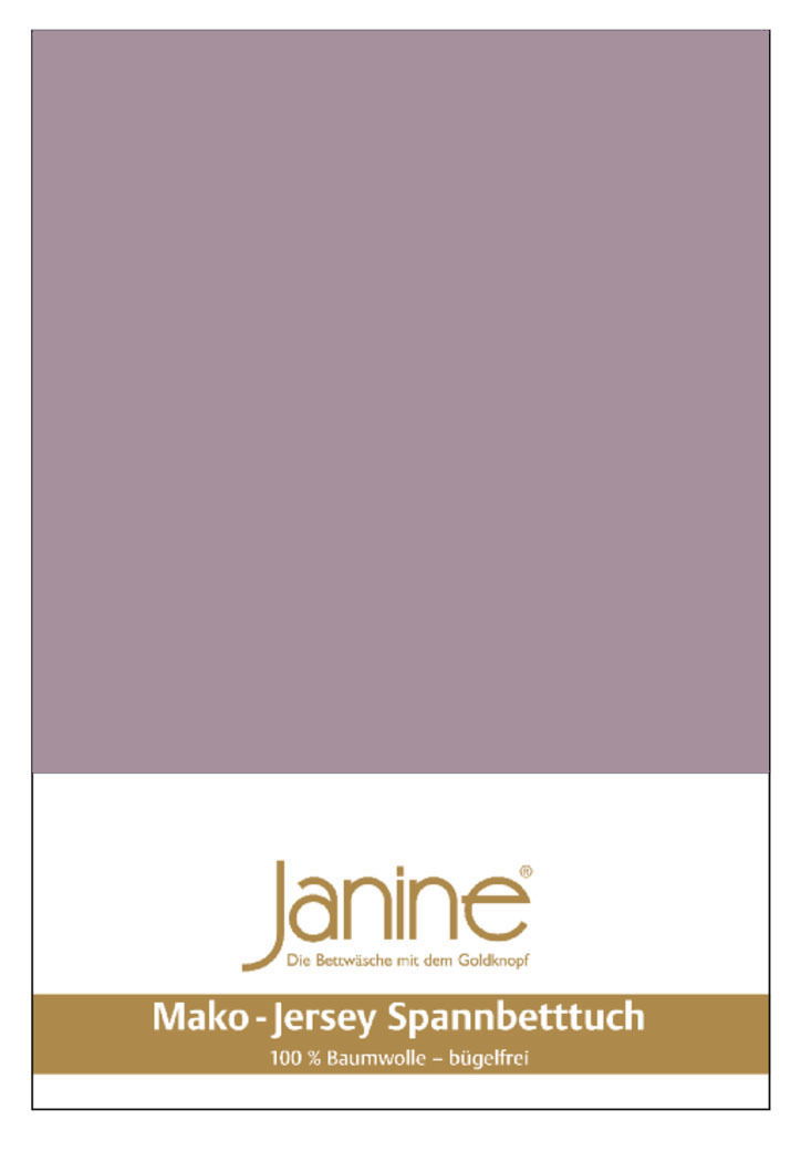 Janine Hoeslaken JERSEY Jersey-Spannbetttuch in Fliederfarbe, 100x200cm, aus 100% Baumwolle, bügelfrei, Vorderansicht