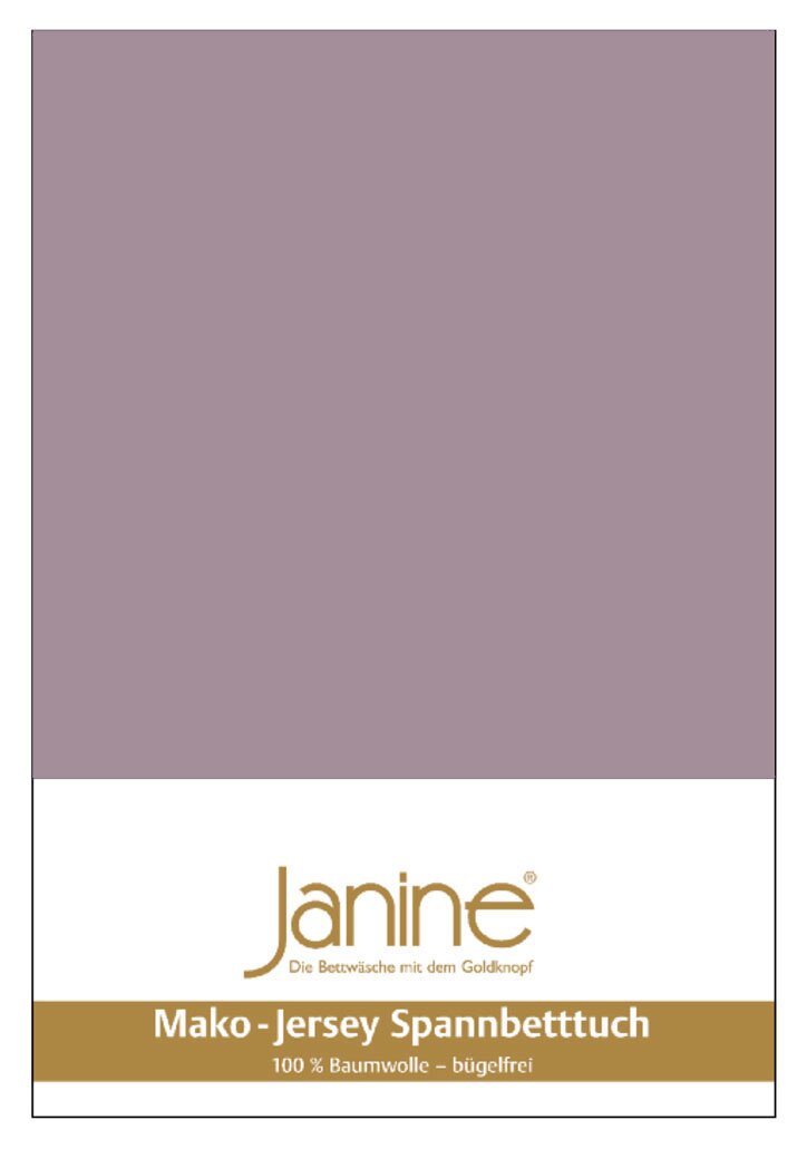 Janine Spannbetttuch 100x200cm JERSEY Jersey-Spannbetttuch in Fliederfarbe, 100x200cm, aus 100% Baumwolle, bügelfrei, Vorderansicht