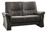 Graues 2-Sitzer-Sofa aus Stoff, Vorderansicht