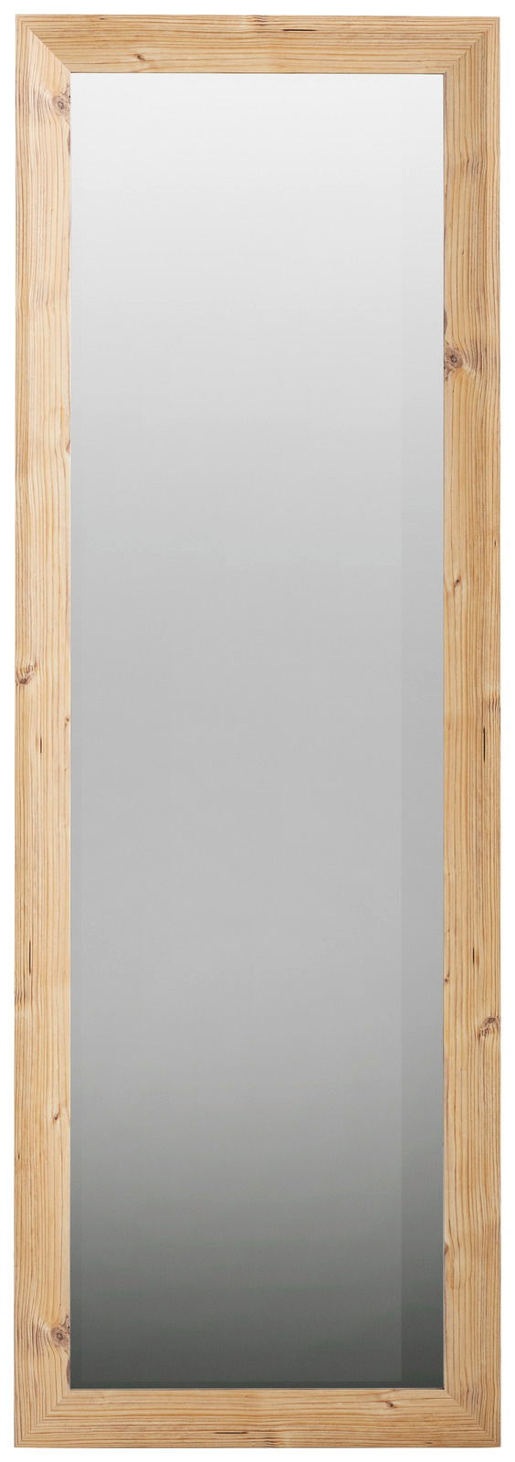 Rechteckiger Spiegel mit Holzrahmen, frontal betrachtet.