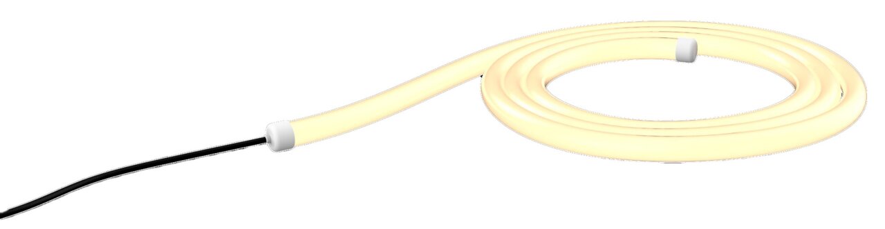 Gelbe Lichterkette NEO GARLAND in Spiralform, seitliche Perspektive