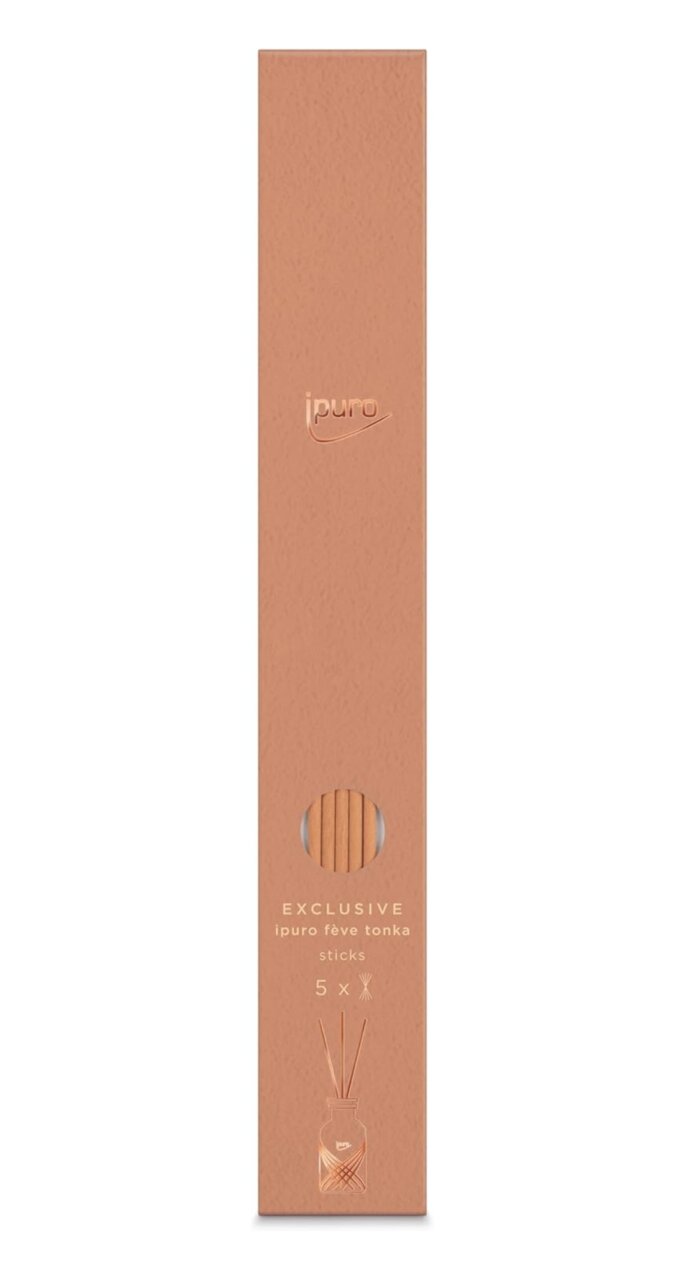 Verpackung der ipuro Exclusive Fève Tonka Duftstäbchen, frontal abgebildet