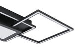 Moderne LED-Deckenleuchte in geometrischem Design, seitliche Perspektive