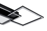 Moderne led-plafondlamp met een geometrisch ontwerp, zijaanzicht