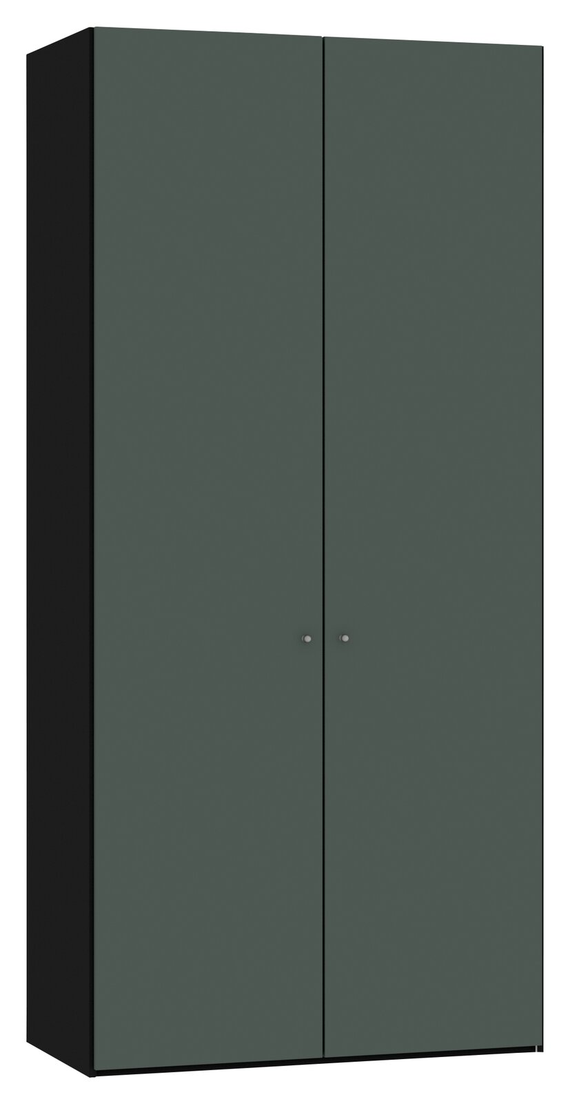 Jutzler Drehtürenschrank 2-türig JUTZLER Zweiflügeliger Drehtürenschrank in dunklem Grün, seitliche Perspektive