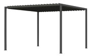 Freistehende Pergola mit Lamellendach aus Metall, seitliche Perspektive