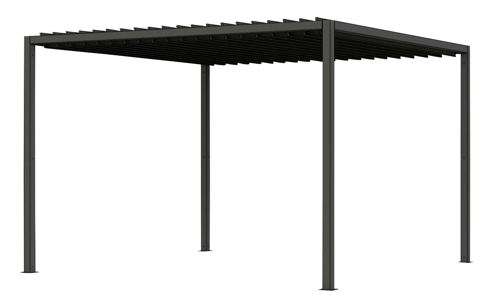 Siena Garden Basis Lamellen LIBERA Freistehende Pergola mit Lamellendach aus Metall, seitliche Perspektive