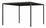 Freistehende Pergola mit Lamellendach aus Metall, seitliche Perspektive