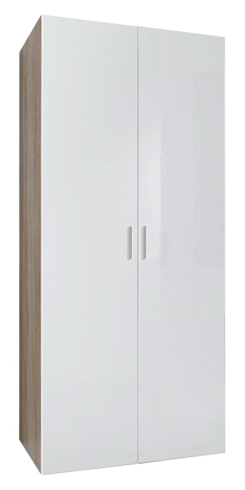 XORA Mehrzweckschrank MALTA Mehrzweckschrank mit zwei Türen in Weiß und Holzoptik, Frontalansicht