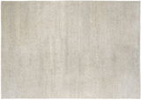 Beige Wollteppich in Draufsicht