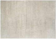 Beige Wollteppich in Draufsicht
