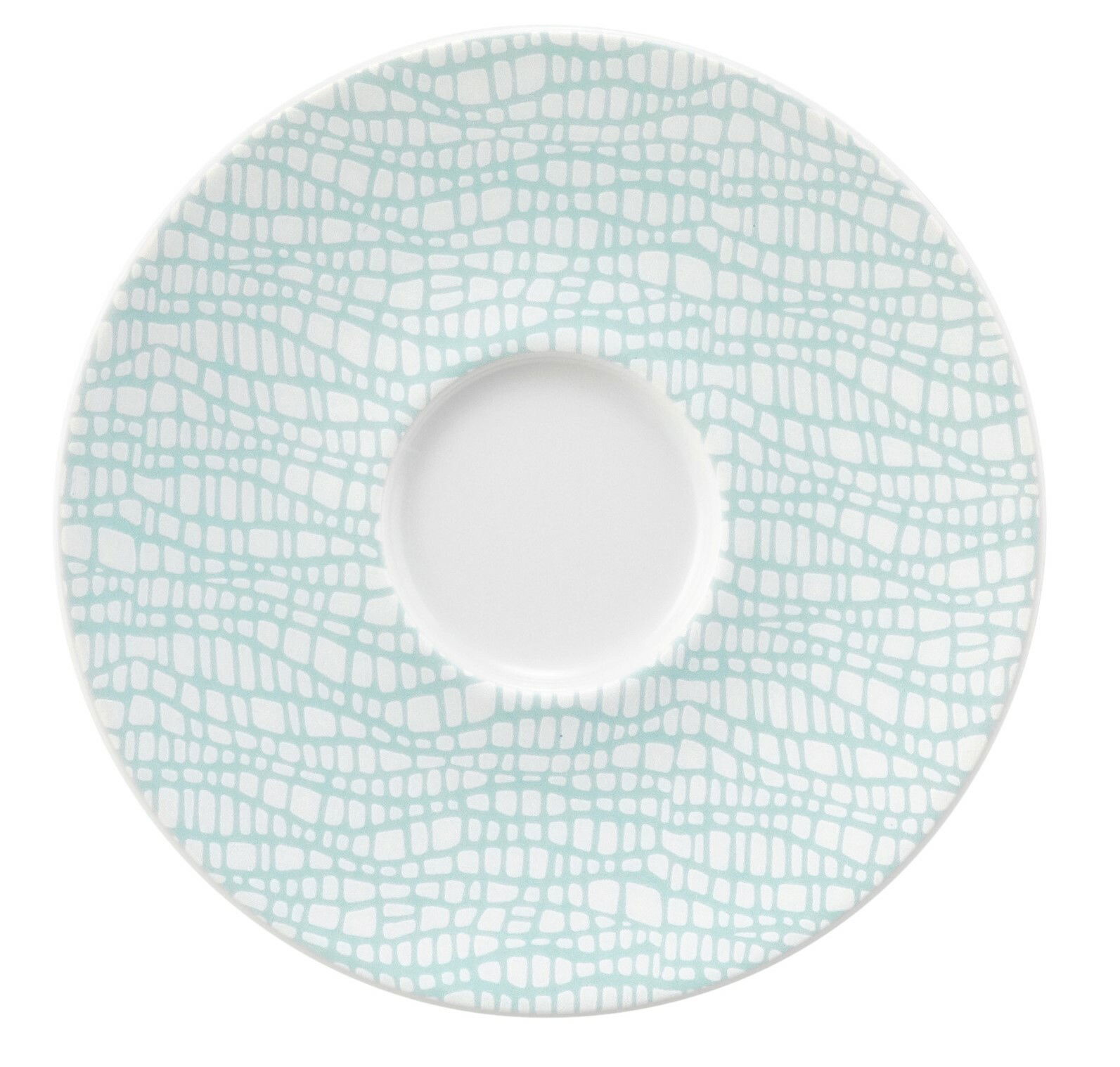 Seltmann Weiden Untertasse FASHION Kombi-Untertasse 13,5 cm mit grünem geometrischem Muster, Draufsicht