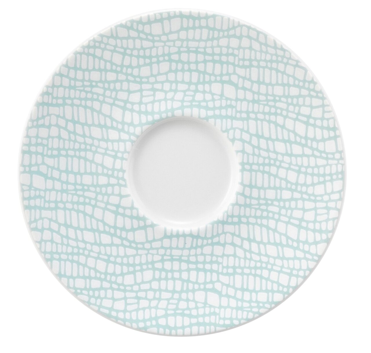 Seltmann Weiden Schoteltje FASHION Kombi-Untertasse 13,5 cm mit grünem geometrischem Muster, Draufsicht