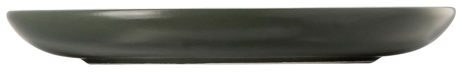 Seitliche Ansicht einer dunkelgrünen Kombi-Untertasse.