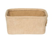 Beiger Badkorb Anela mini, rechteckig, aus geripptem Stoff, Vorderansicht