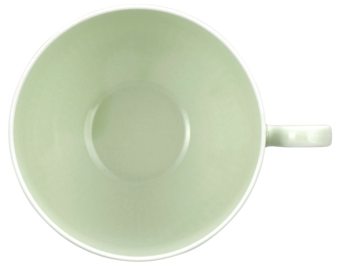 Milchkaffeeobertasse 0,35 l in sanftem Grün, Ansicht von oben