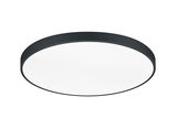 Runde LED-Deckenleuchte WACO, 102W, mit schwarzem Rahmen, seitliche Perspektive