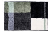 Badteppich 55x60cm mit geometrischem Muster in Grün-, Grau- und Schwarztönen, Draufsicht