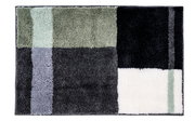 Badteppich 55x60cm mit geometrischem Muster in Grün-, Grau- und Schwarztönen, Draufsicht