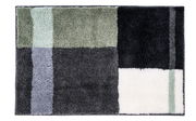Badteppich 55x60cm mit geometrischem Muster in Grün-, Grau- und Schwarztönen, Draufsicht
