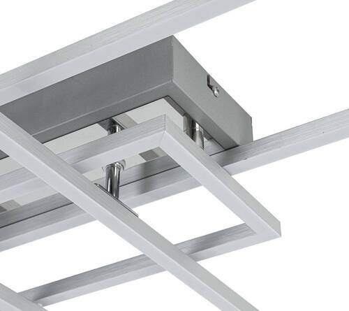 Moderne LED-Deckenleuchte in geometrischem Design, seitliche Perspektive