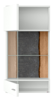 Hängevitrine mit zwei offenen Türen, Frontansicht