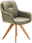 Waldwelt Armlehnstuhl ARUBA Moderner Armlehnstuhl mit olivgrünem Polster und Holzbeinen, seitliche Perspektive