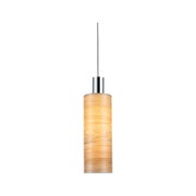 Hanglamp met cilindervormige houten kap, zijaanzicht