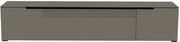 Frontansicht eines modernen, grauen XL TV-Lowboards der Serie BORMIO mit klaren Linien und minimalistischen Design.