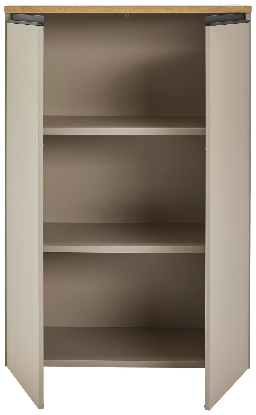 Offener Aktenschrank mit zwei Einlegeböden, Frontansicht