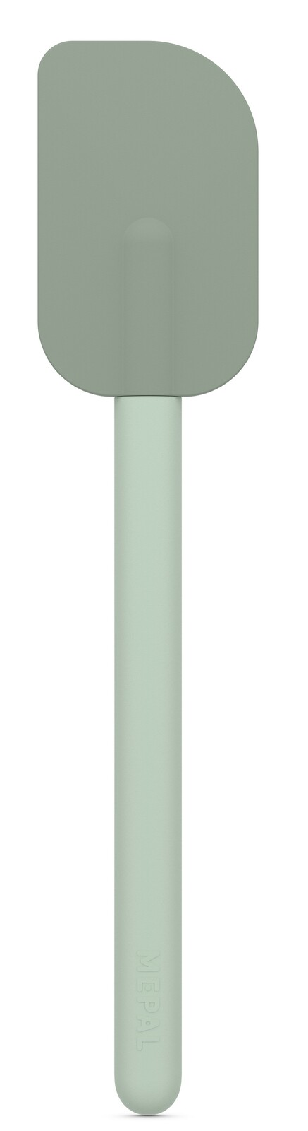 Grüner Teigschaber, 267 mm lang, in Frontalansicht