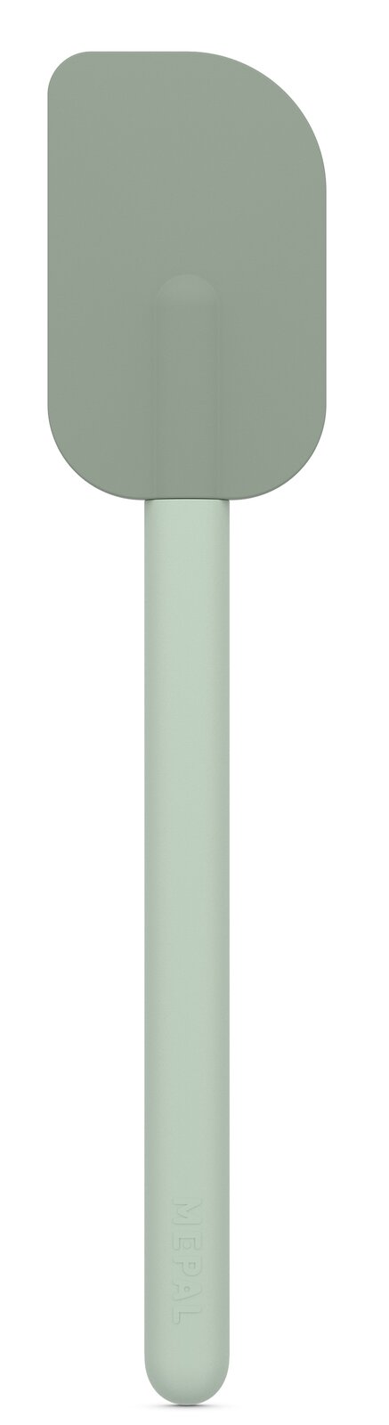 Grüner Teigschaber, 267 mm lang, in Frontalansicht