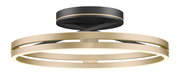 Moderne Deckenleuchte PURE Loop in Gold und Schwarz, seitliche Perspektive