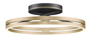 Moderne plafondlamp PURE Loop in goud en zwart, zijaanzicht