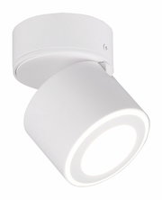 Weißer LED-Einbau- und Aufbauspot TAURUS, seitliche Perspektive