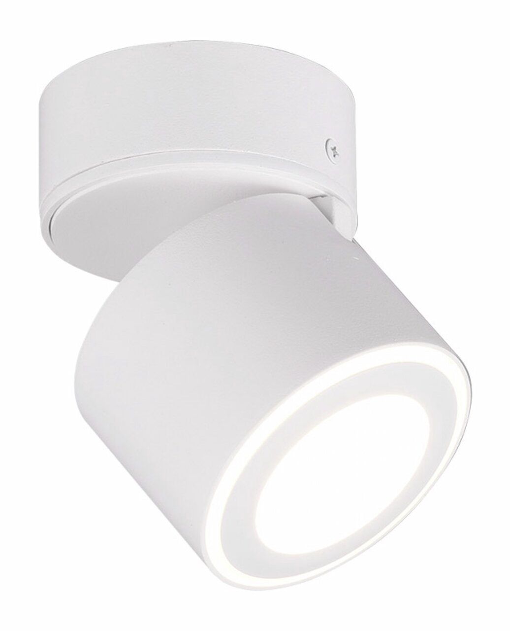 Weißer LED-Einbau- und Aufbauspot TAURUS, seitliche Perspektive