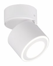 Weißer LED-Einbau- und Aufbauspot TAURUS, seitliche Perspektive