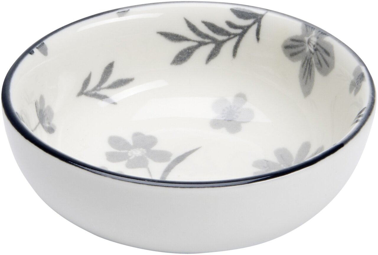 Dipschale Sendai Blume 8cm mit floralem Muster, seitliche Perspektive