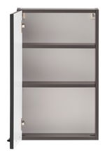 Offener Hängeschrank mit zwei Einlegeböden, seitliche Perspektive