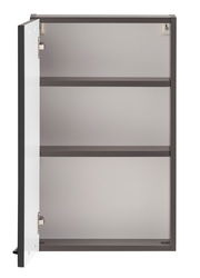 Offener Hängeschrank mit zwei Einlegeböden, seitliche Perspektive